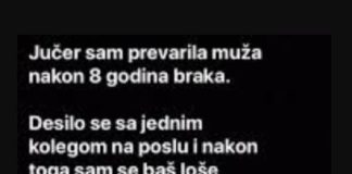 Prevarila sam muža nakon 8 godina braka…..