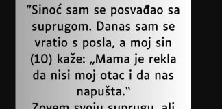 “Sinoć sam se posvađao sa suprugom….”