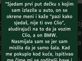“Sjedam prvi put dečku s kojim sam izlazila u auto…”
