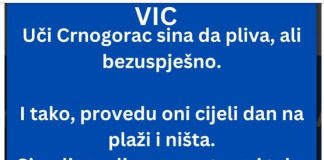 Uči Crnogorac sina da pliva…