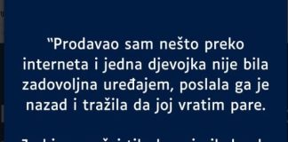 Prodavao sam nešto preko interneta i jedna djevojka….