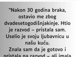 “Nakon 30 godina braka, ostavio me zbog dvadesetogodišnjakinje…”
