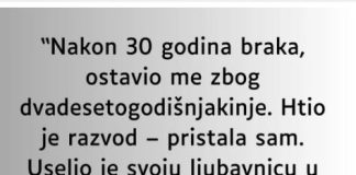 “Nakon 30 godina braka, ostavio me zbog dvadesetogodišnjakinje…”