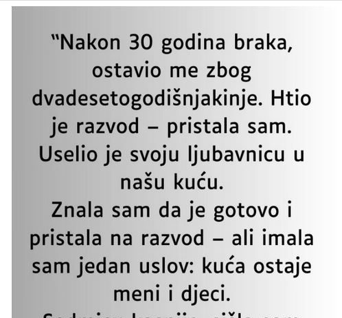 “Nakon 30 godina braka, ostavio me zbog dvadesetogodišnjakinje…”