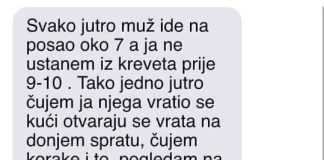 Moram priznati da moj suprug na posao odlazi oko 7 sati ujutro, dok ja inače ne ustajem iz kreveta do 9-10 sati.