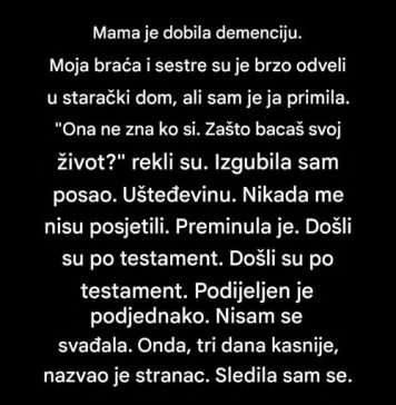 Rekli su da bacam život brinući o majci s demencijom …….