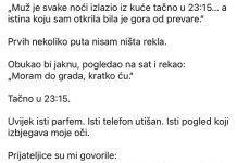 „Muž je svake noći izlazio iz kuće tačno u 23:15… a istina koju sam otkrila bila je gora od prevare.“