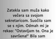 Zatekla sam muža kako večera sa svojom sekretaricom…” Zatekla sam muža kako večera sa svojom sekretaricom…” - featured image
