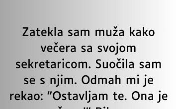 Zatekla sam muža kako večera sa svojom sekretaricom…” Zatekla sam muža kako večera sa svojom sekretaricom…” - featured image