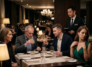 Moja supruga i ja izašli smo na večeru sa kćerkom i njenim mužem u jedan otmjeni restoran za Dan očeva. Moja zet je pogledao konobara, pokazao rukom prema meni i hladno rekao: „Račun podijelite. Mi ne plaćamo za njega.“ Moja kćerka je to čula — i samo je skrenula pogled, popravljajući svoju skupocjenu ogrlicu Moja supruga i ja izašli smo na večeru sa kćerkom i njenim mužem u jedan otmjeni restoran za Dan očeva. Moja zet je pogledao konobara, pokazao rukom prema meni i hladno rekao: „Račun podijelite. Mi ne plaćamo za njega.“ Moja kćerka je to čula — i samo je skrenula pogled, popravljajući svoju skupocjenu ogrlicu - featured image