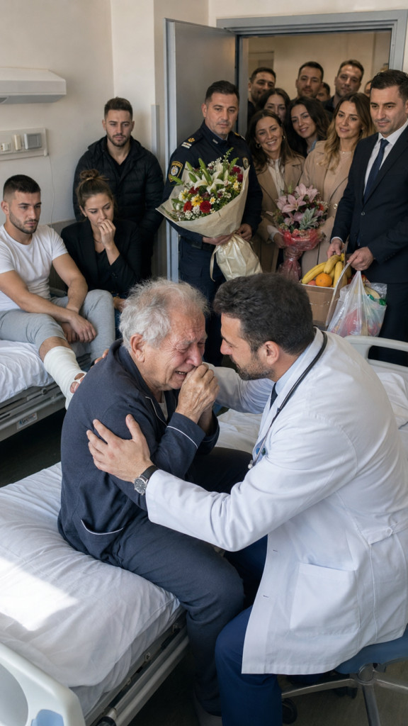 Starac kojeg su sinovi ostavili samog u bolnici već je potpisao “posljednje papire”, ali kad je liječnik otvorio vrata i doveo ljude s cvijećem, istina je slomila cijelu obitelj - featured image Starac kojeg su sinovi ostavili samog u bolnici već je potpisao “posljednje papire”, ali kad je liječnik otvorio vrata i doveo ljude s cvijećem, istina je slomila cijelu obitelj - featured image